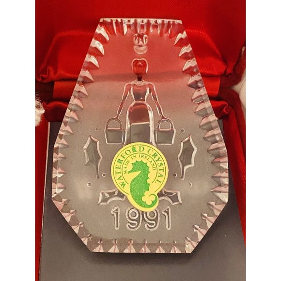 Waterford Crystal Ornament Twelve Days Of Christmas 1991 Eight Maids A Milking - Picture 4 of 4